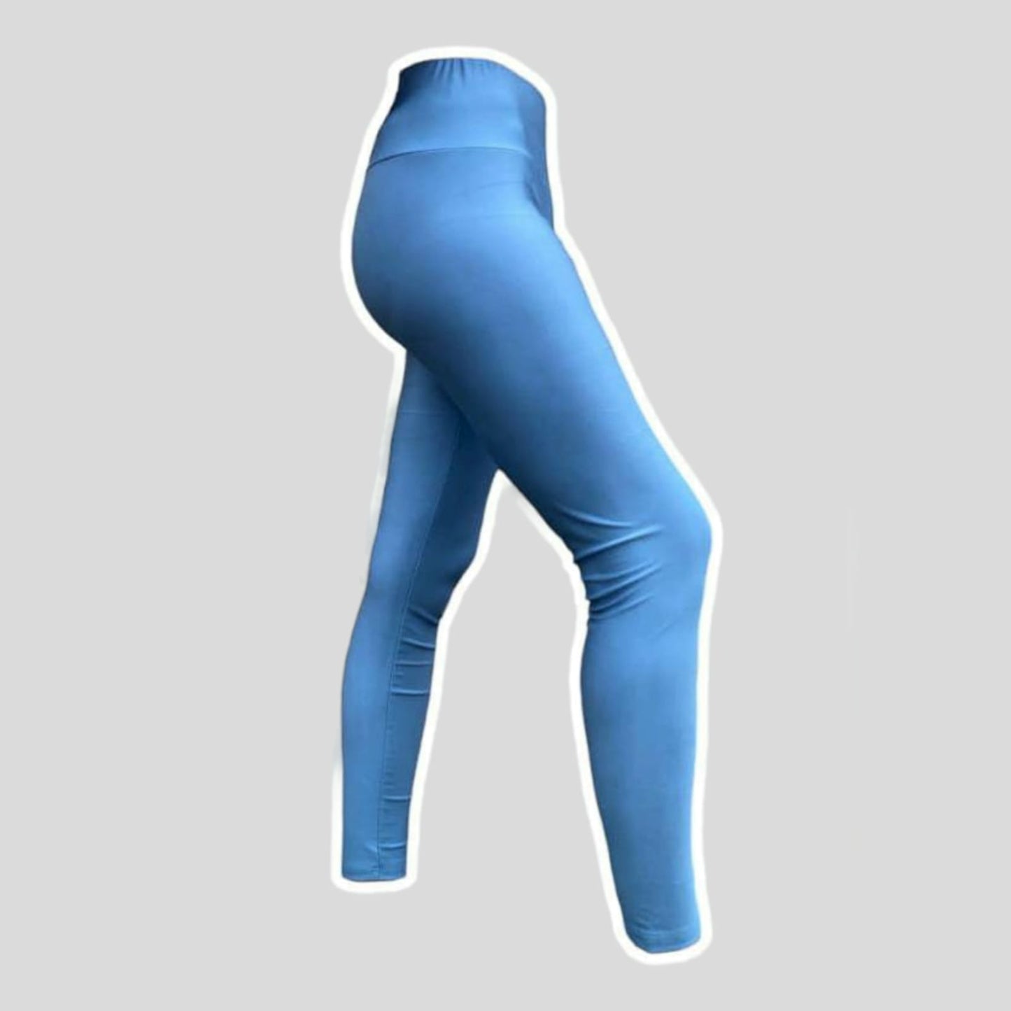 Metallic Blue Leggings Hiding Bella