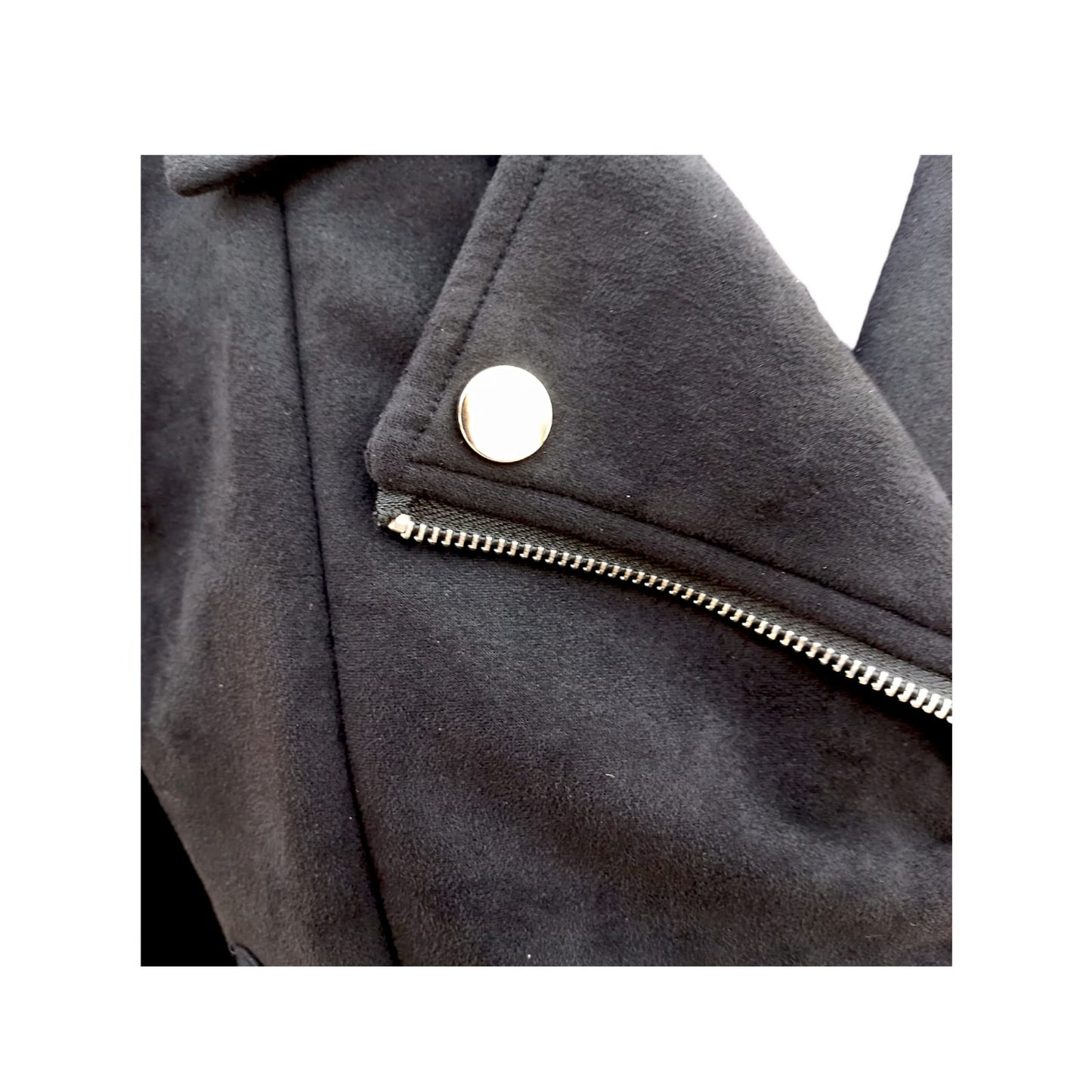 Suede Moto Jacket Black Hiding Bella