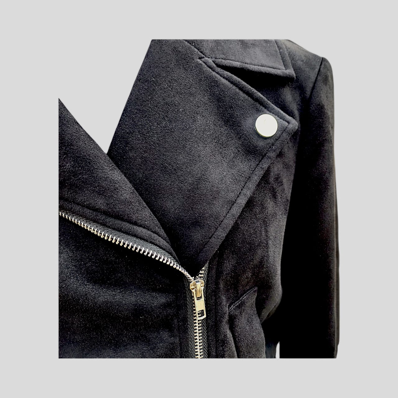 Suede Moto Jacket Black Hiding Bella