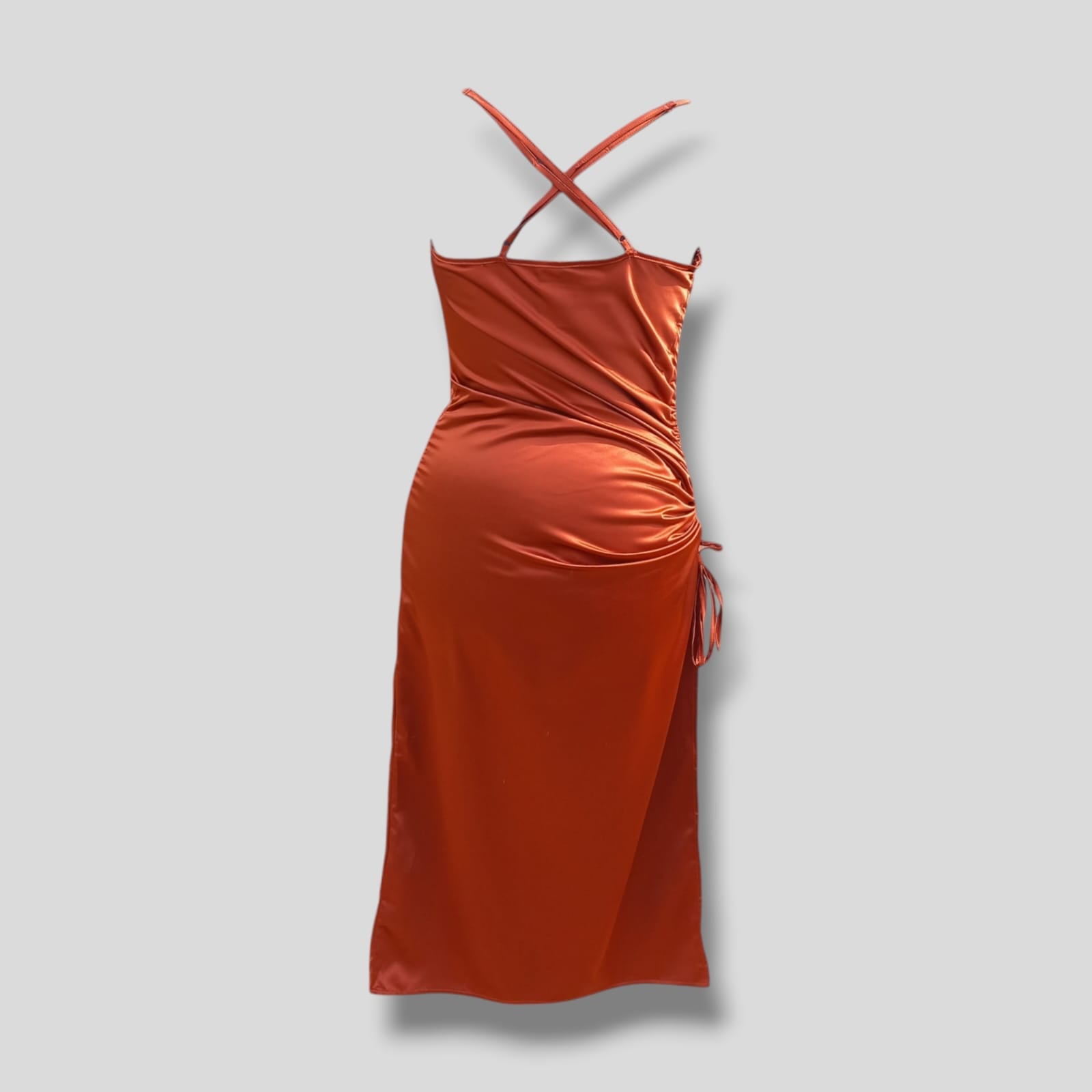 Cami Dress Satin Copper Hiding Bella
