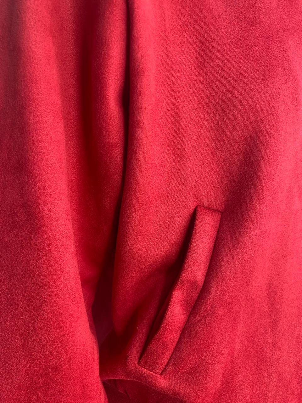 Bomber Jacket Red Suede Hiding Bella