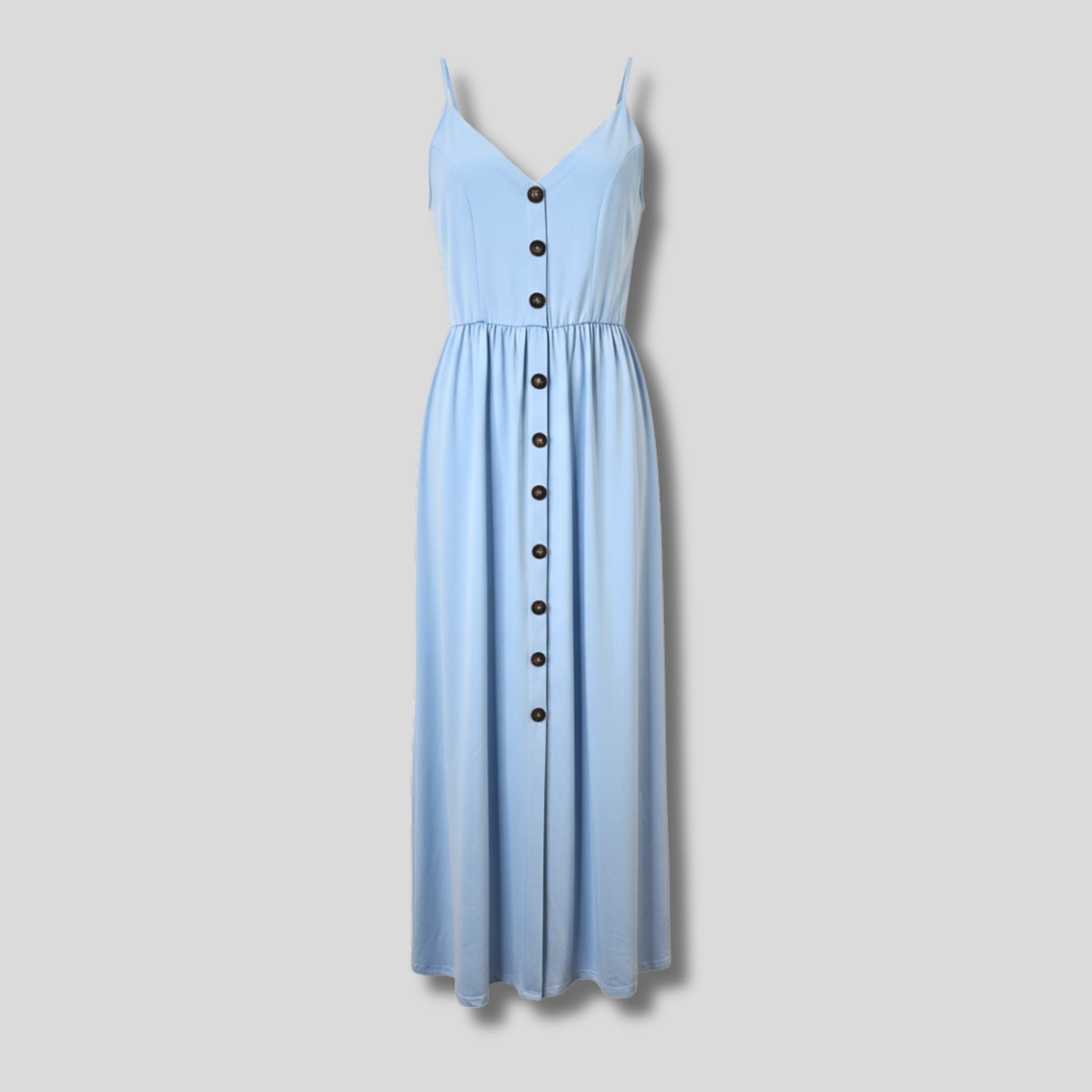Baby Blue Slip Dress Hiding Bella