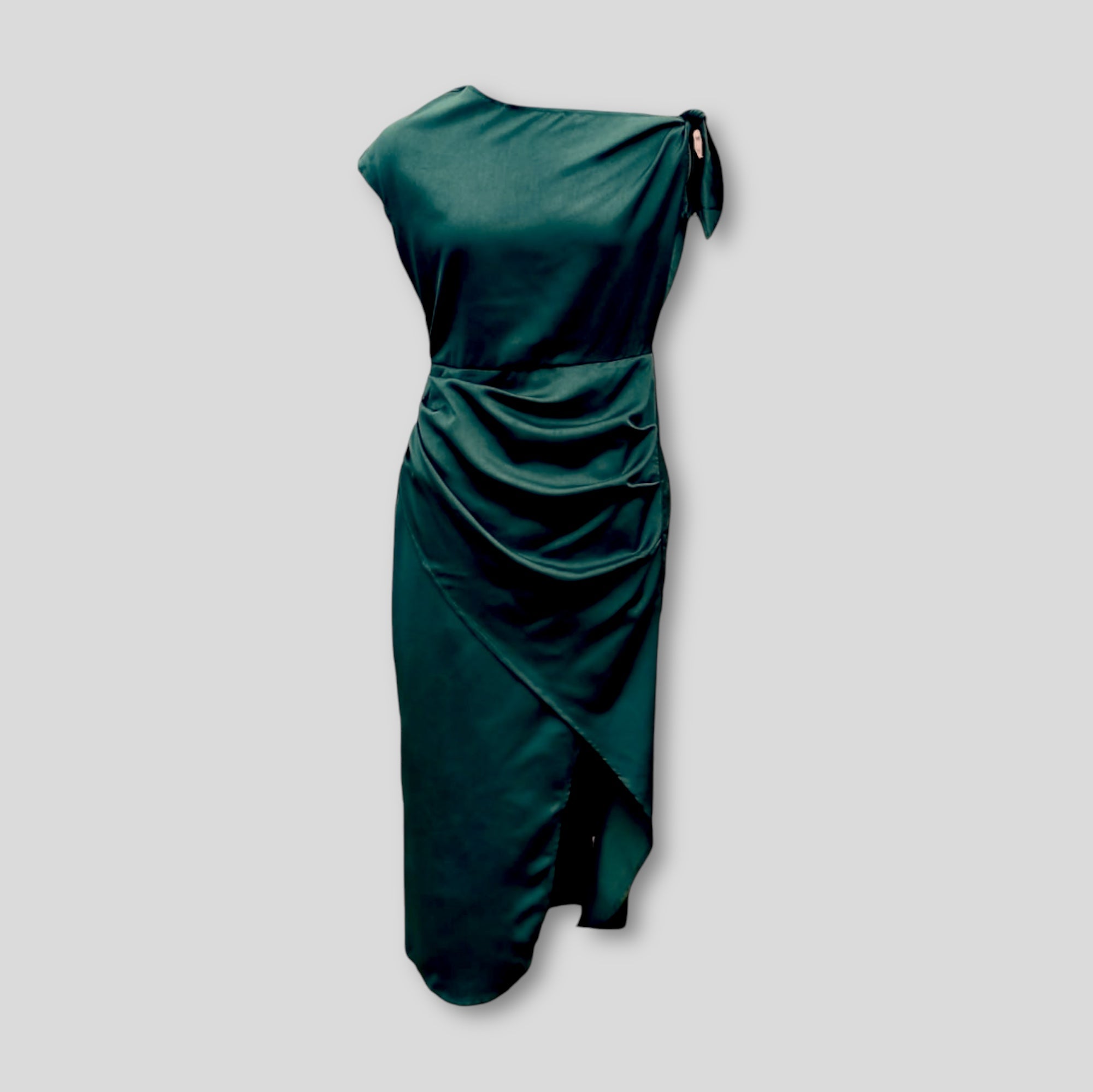 Satin Dress Dark Green