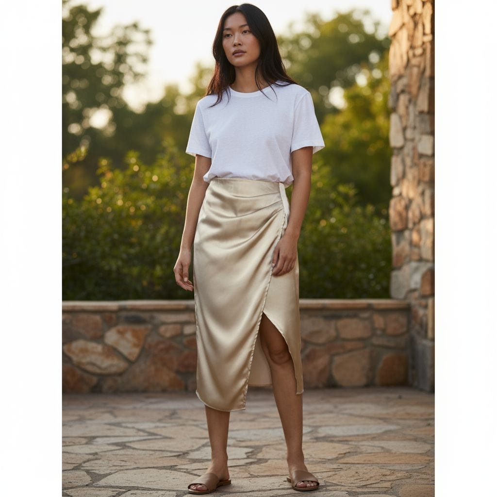 Satin Tulip Skirt Hiding Bella