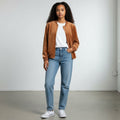 Bomber Jacket Tan Suede