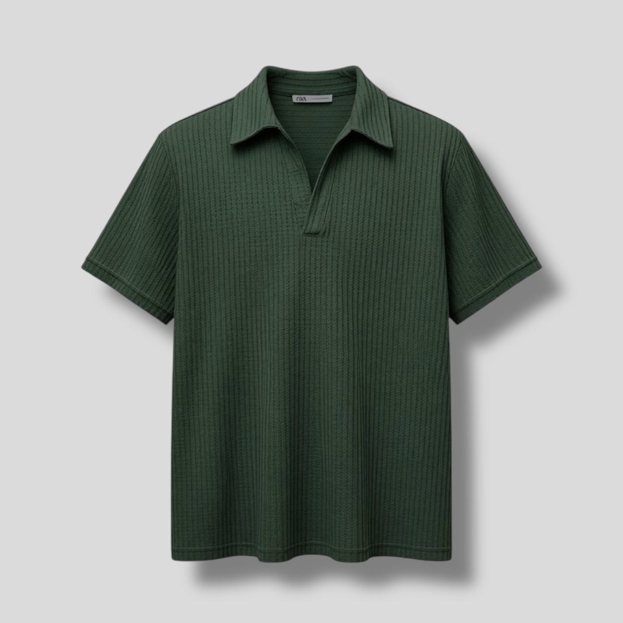 Waffle Knit Polo Dark Green Hiding Bella