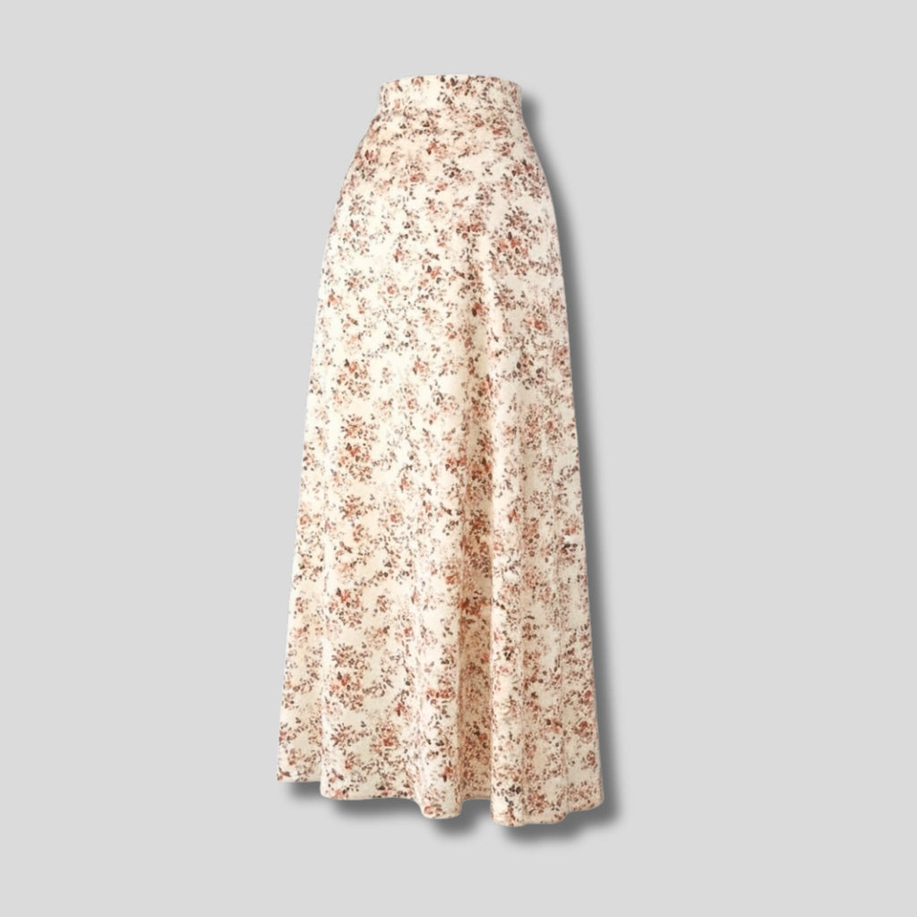 Apricot Floral High Waist Maxi Skirt Hiding Bella
