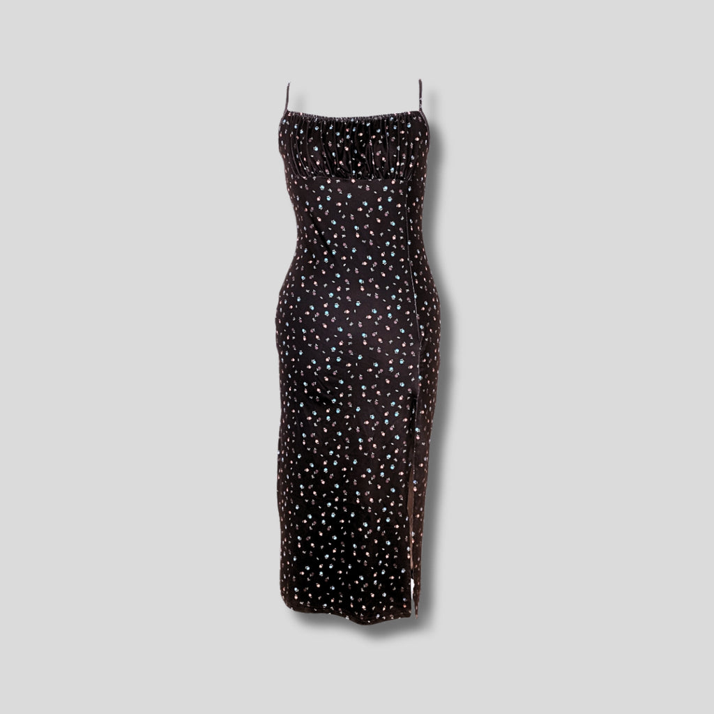 Floral Black Cami Dress Hiding Bella