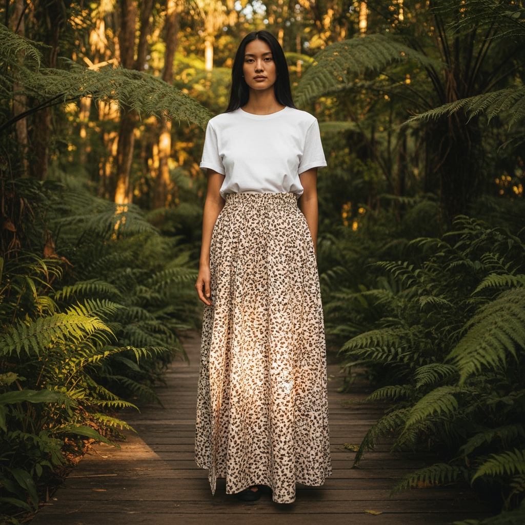 Blush Floral Maxi Skirt Hiding Bella