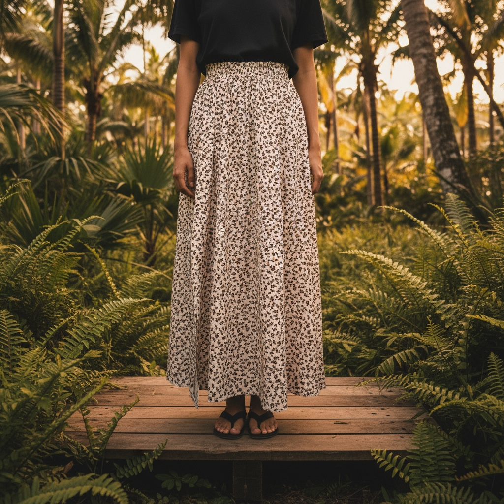 Blush Floral Maxi Skirt Hiding Bella