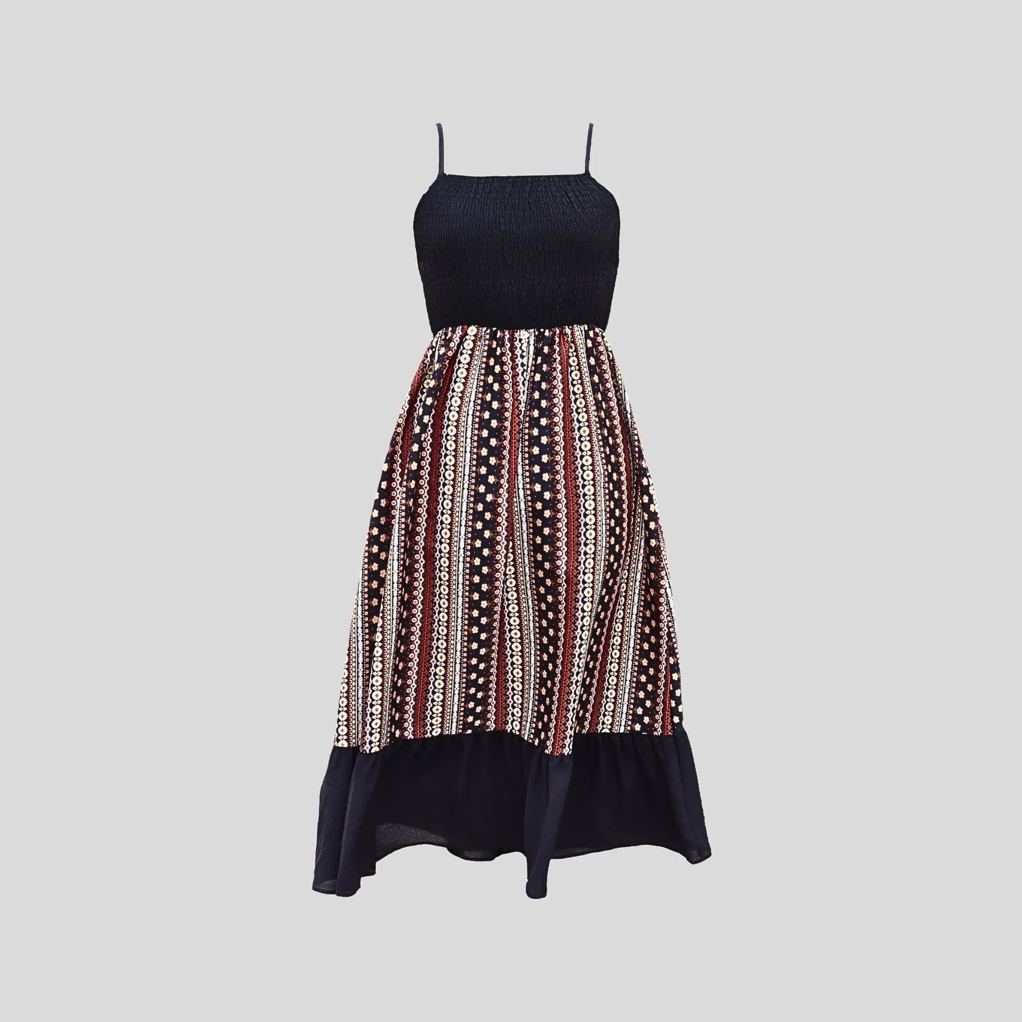 Esmeralda Ruffle Midi Dress Hiding Bella