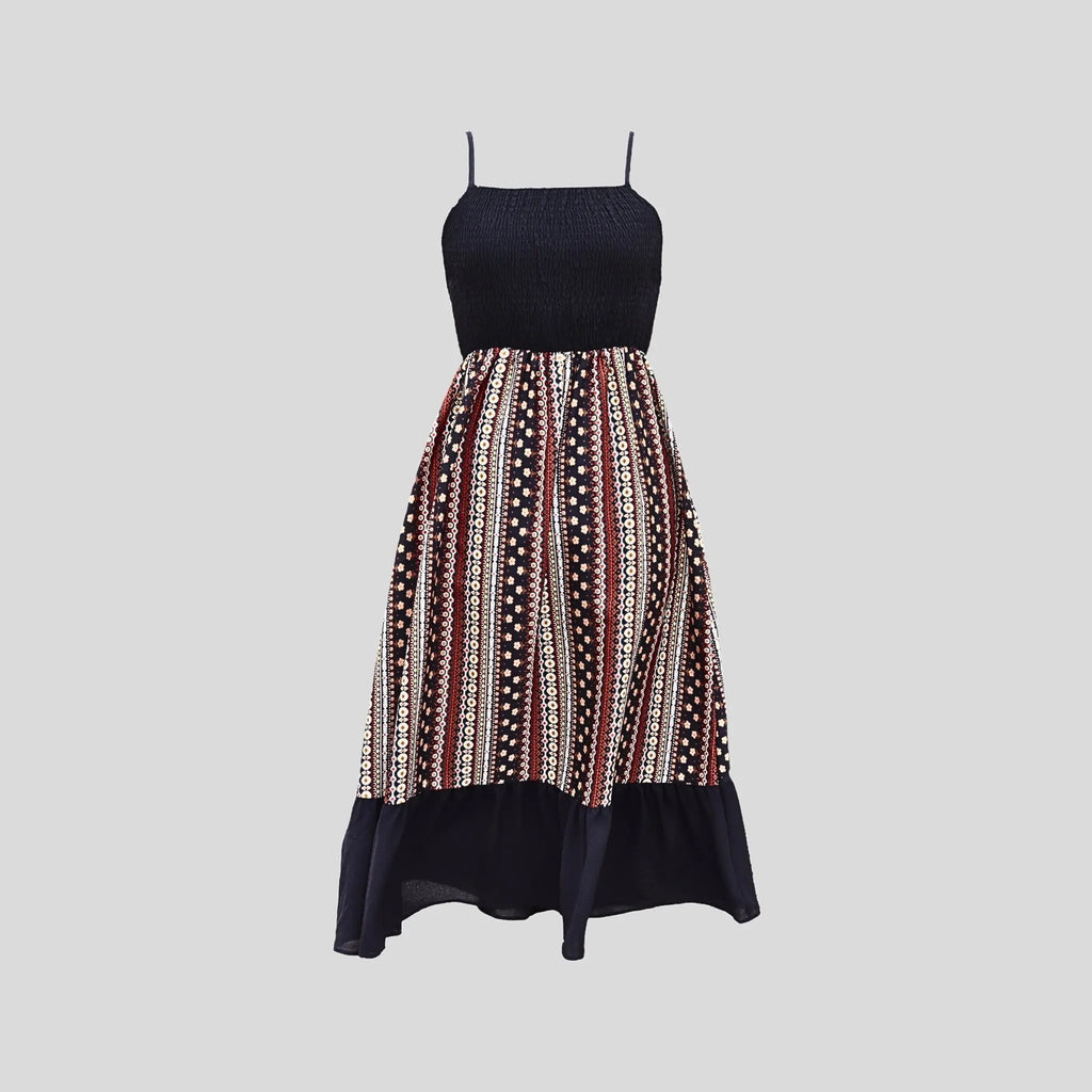 Esmeralda Ruffle Midi Dress Hiding Bella