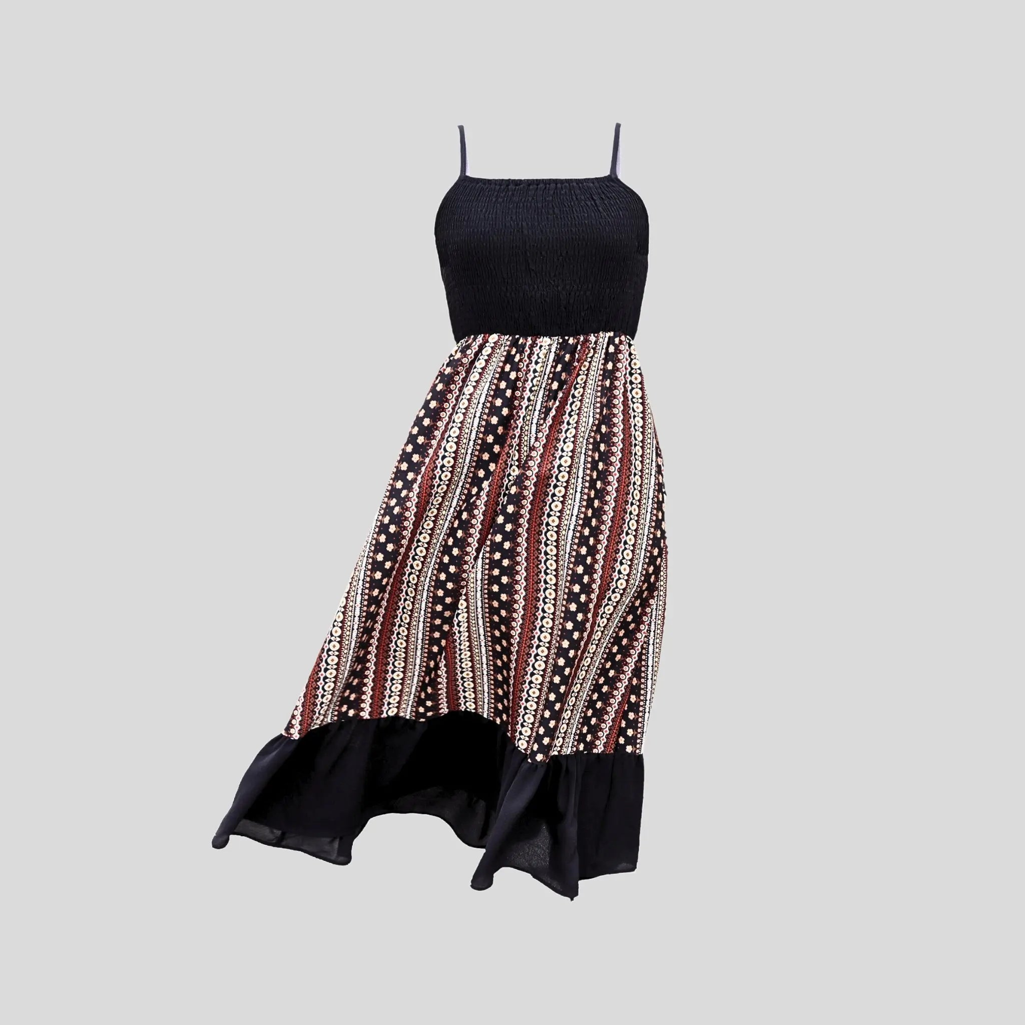 Esmeralda Ruffle Midi Dress Hiding Bella