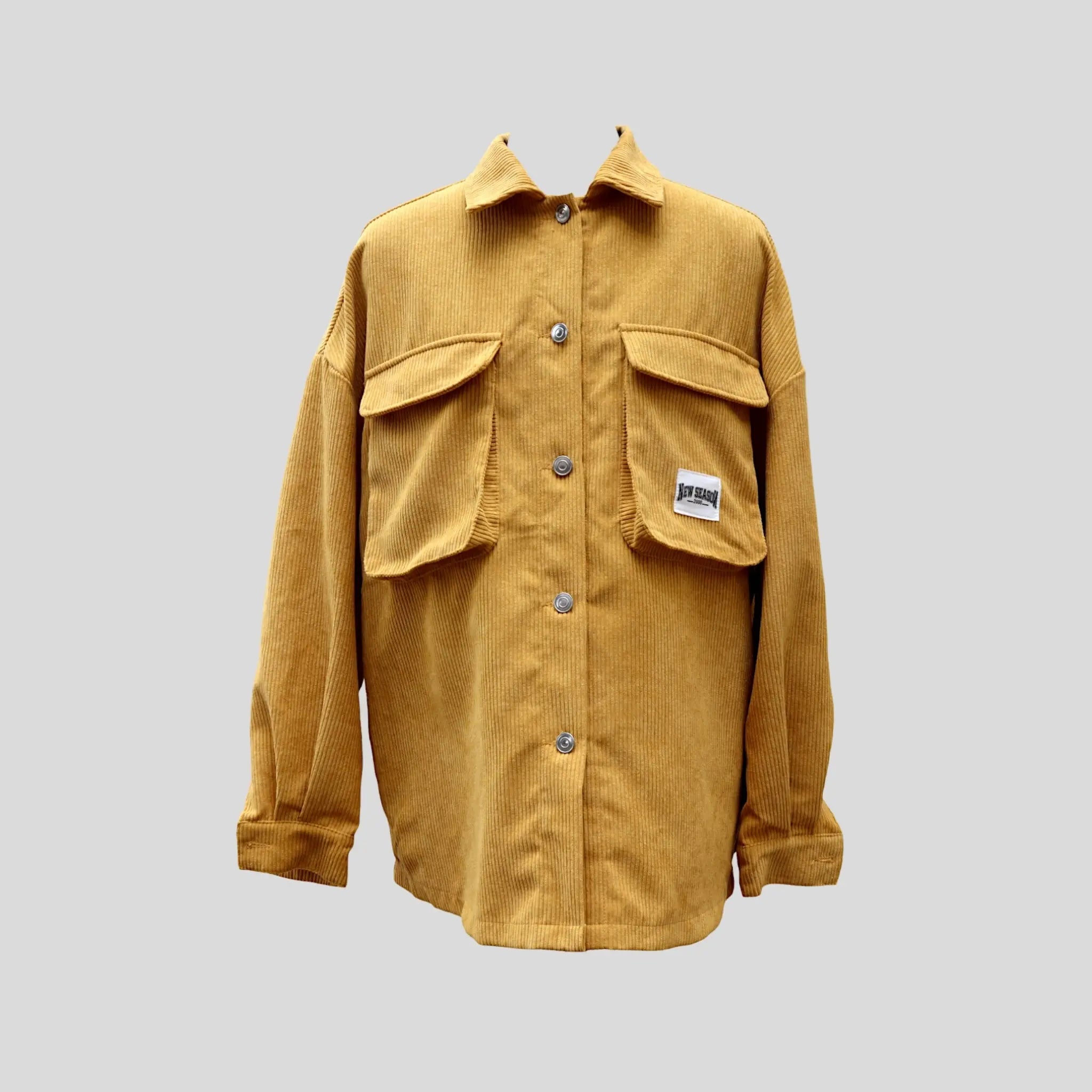 Hot Mustard Corduroy Shacket Hiding Bella