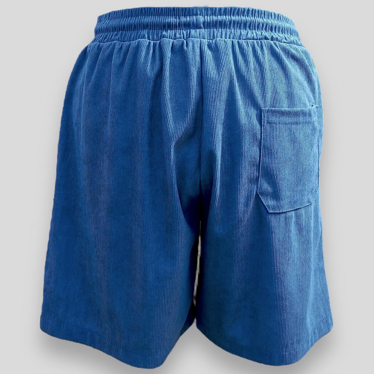 Corduroy Drawstring Shorts Blue Hiding Bella