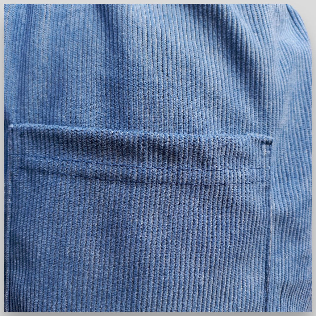 Corduroy Drawstring Shorts Blue Hiding Bella