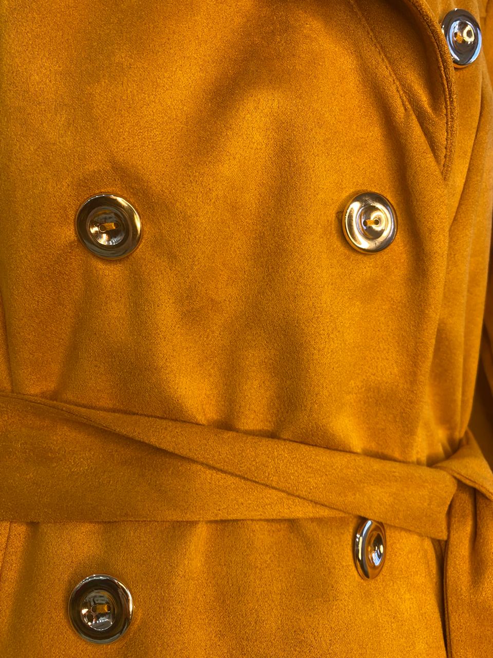 Suede Coat Mustard Hiding Bella