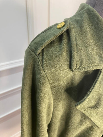 Suede Overcoat Green Hiding Bella