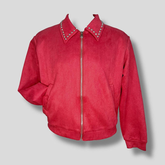 Bomber Jacket Red Suede Hiding Bella