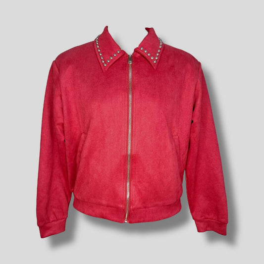 Bomber Jacket Red Suede Hiding Bella