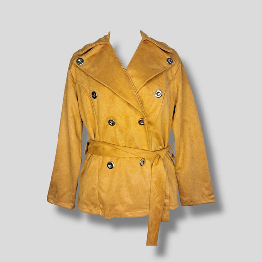 Suede Coat Mustard Hiding Bella