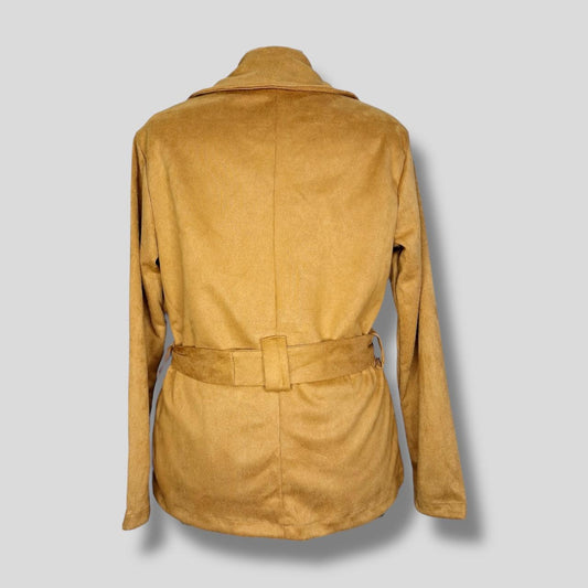 Suede Coat Mustard Hiding Bella