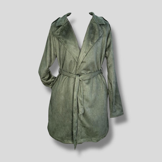 Suede Overcoat Green Hiding Bella