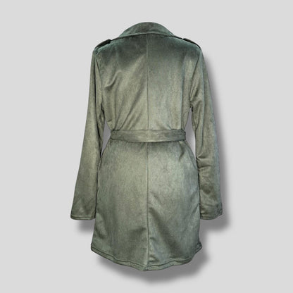 Suede Overcoat Green Hiding Bella