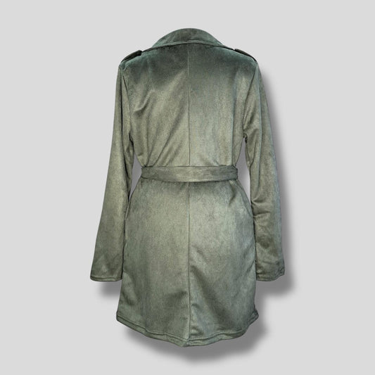 Suede Overcoat Green Hiding Bella