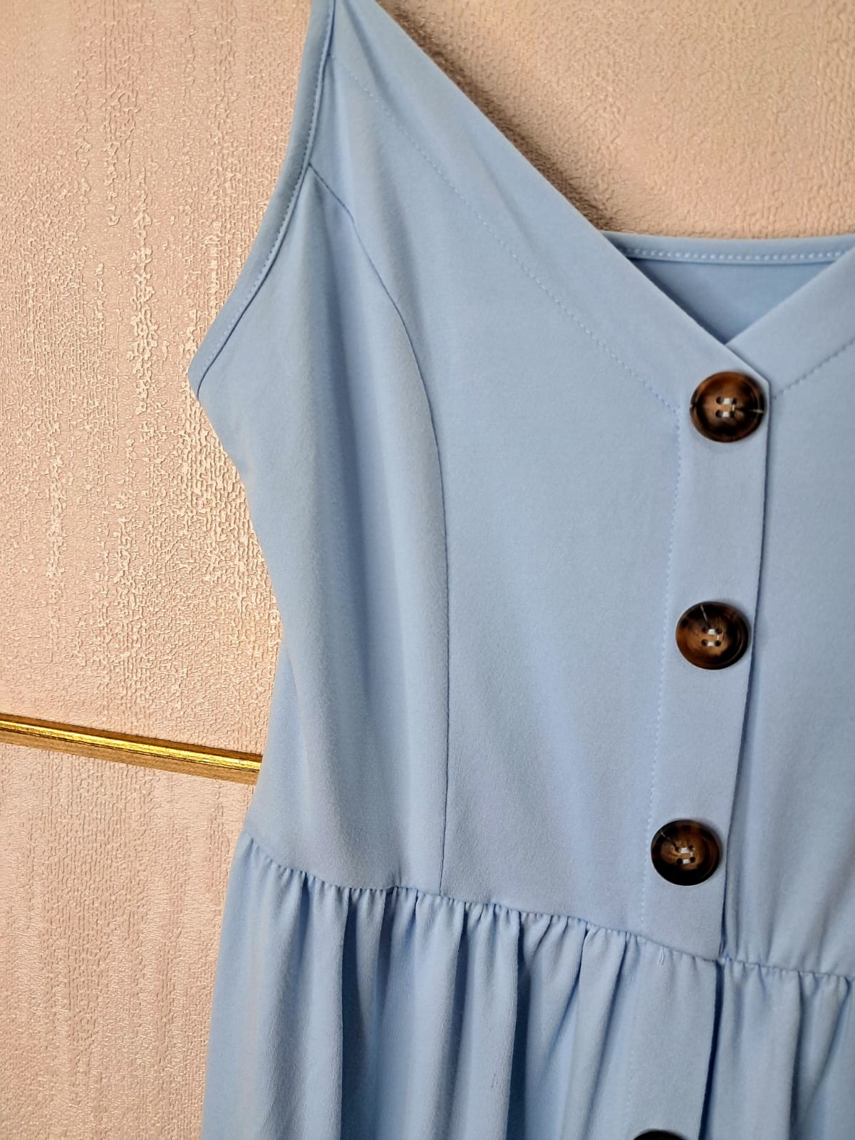Baby Blue Slip Dress Hiding Bella
