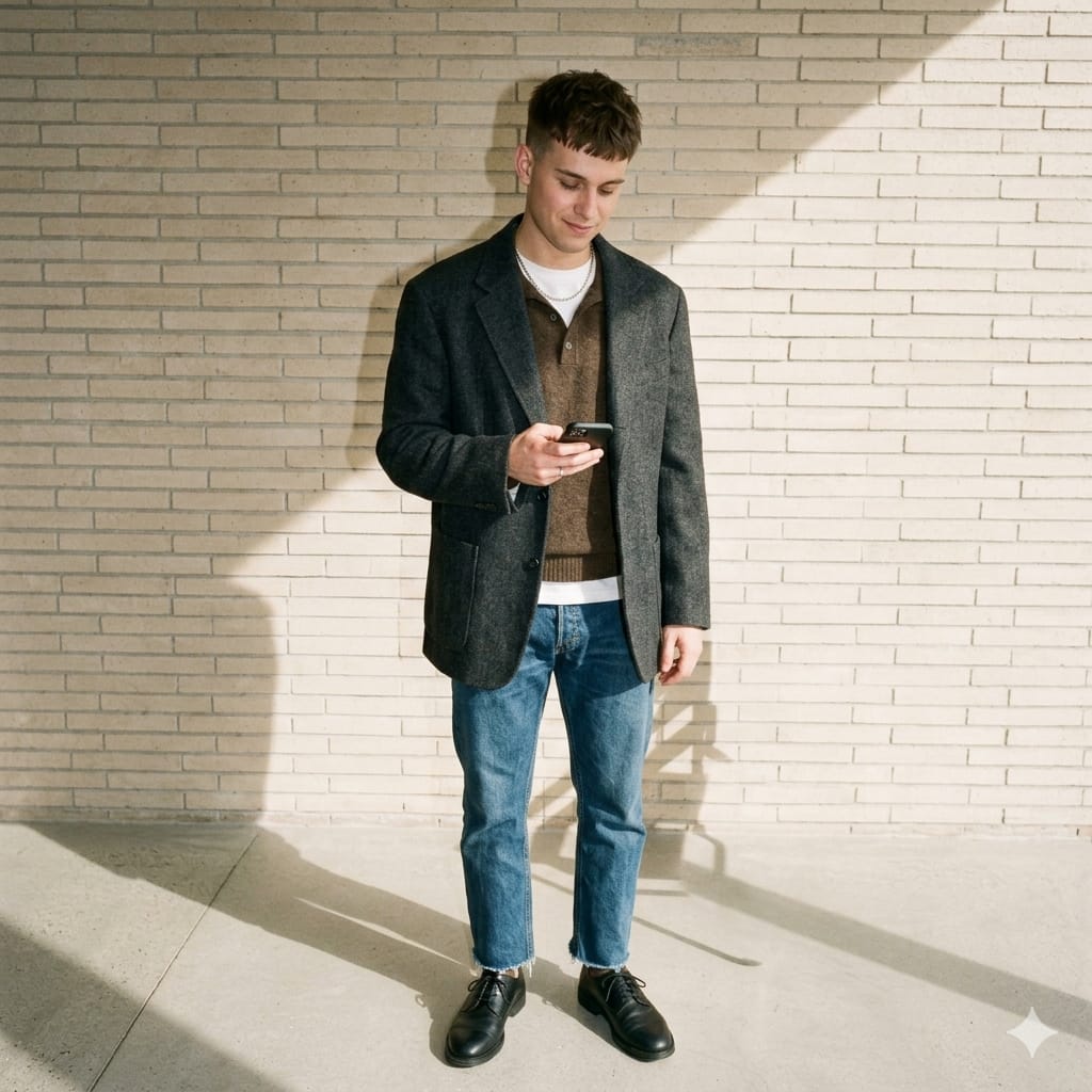 Knit Polo Coffee Brown