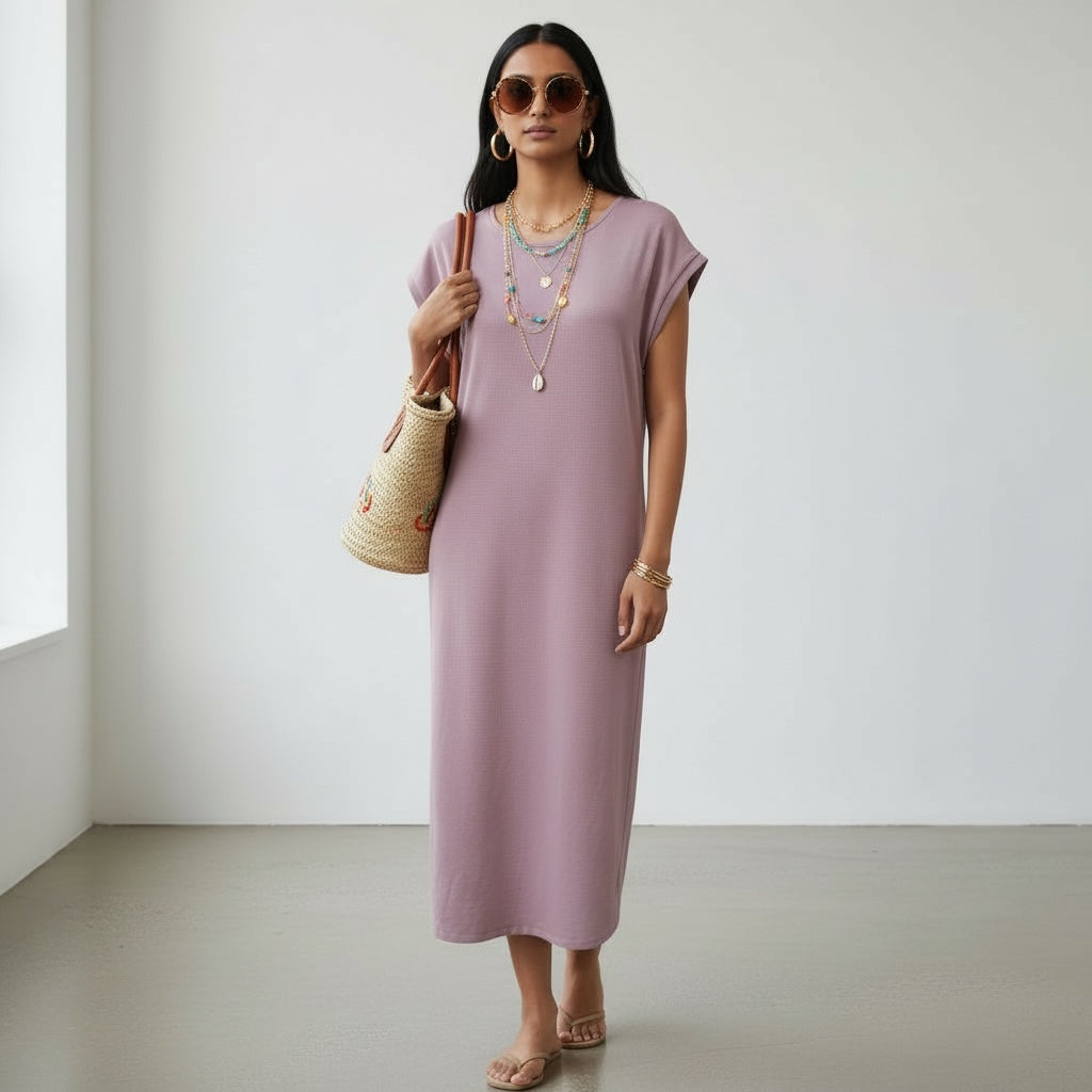 Mauve Pink Maxi Dress Hiding Bella