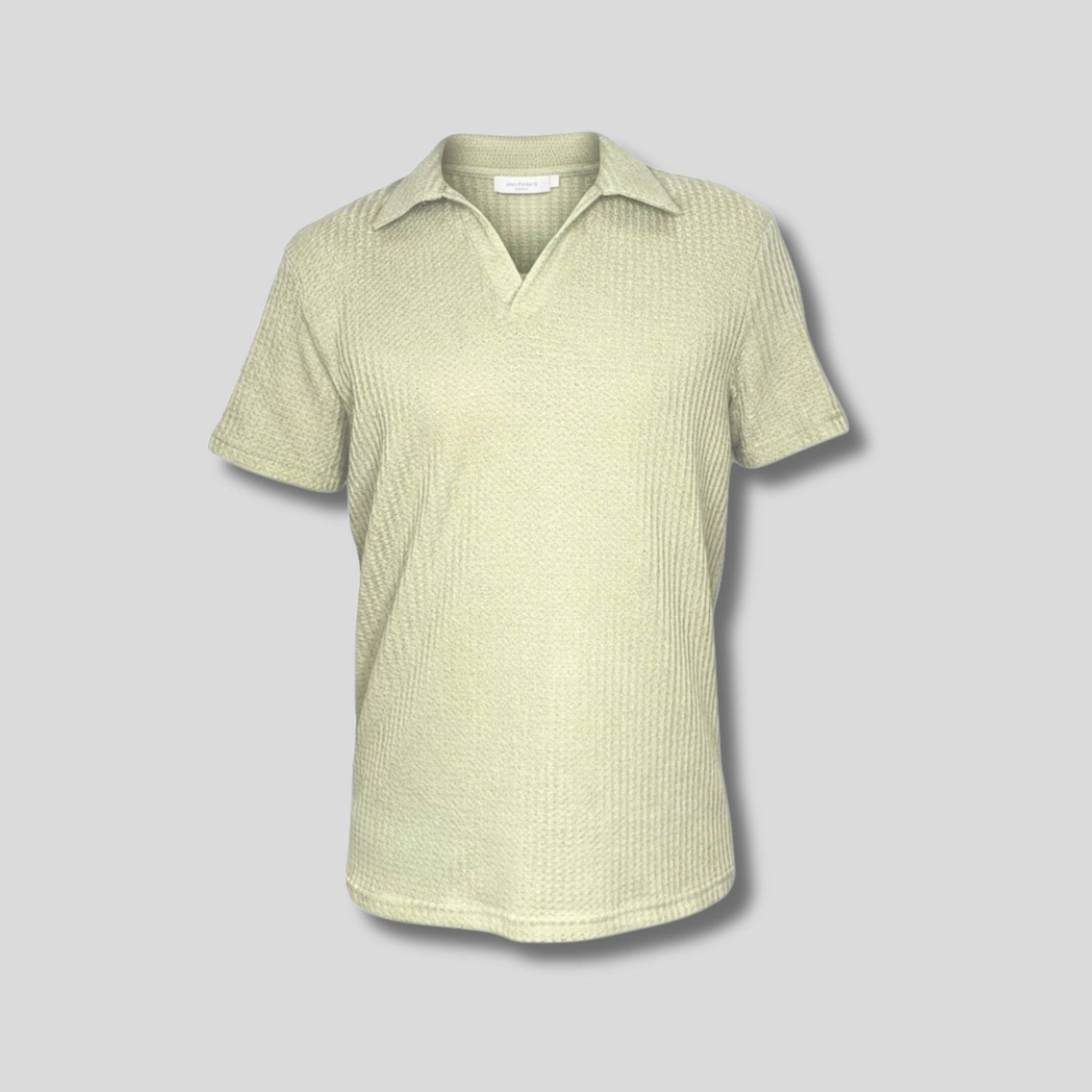 Waffle Knit Polo Shirt Mint Green Hiding Bella
