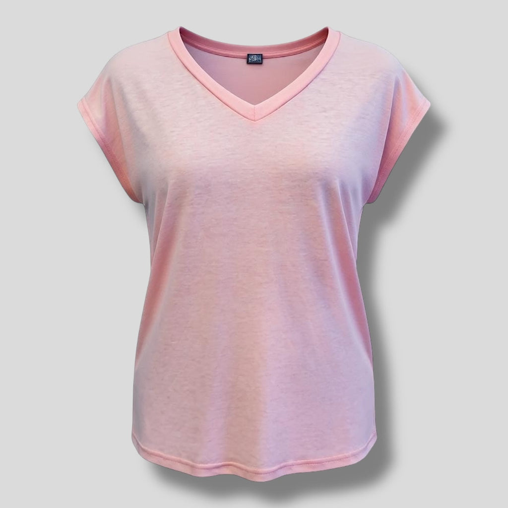 Pink V Tee Hiding Bella