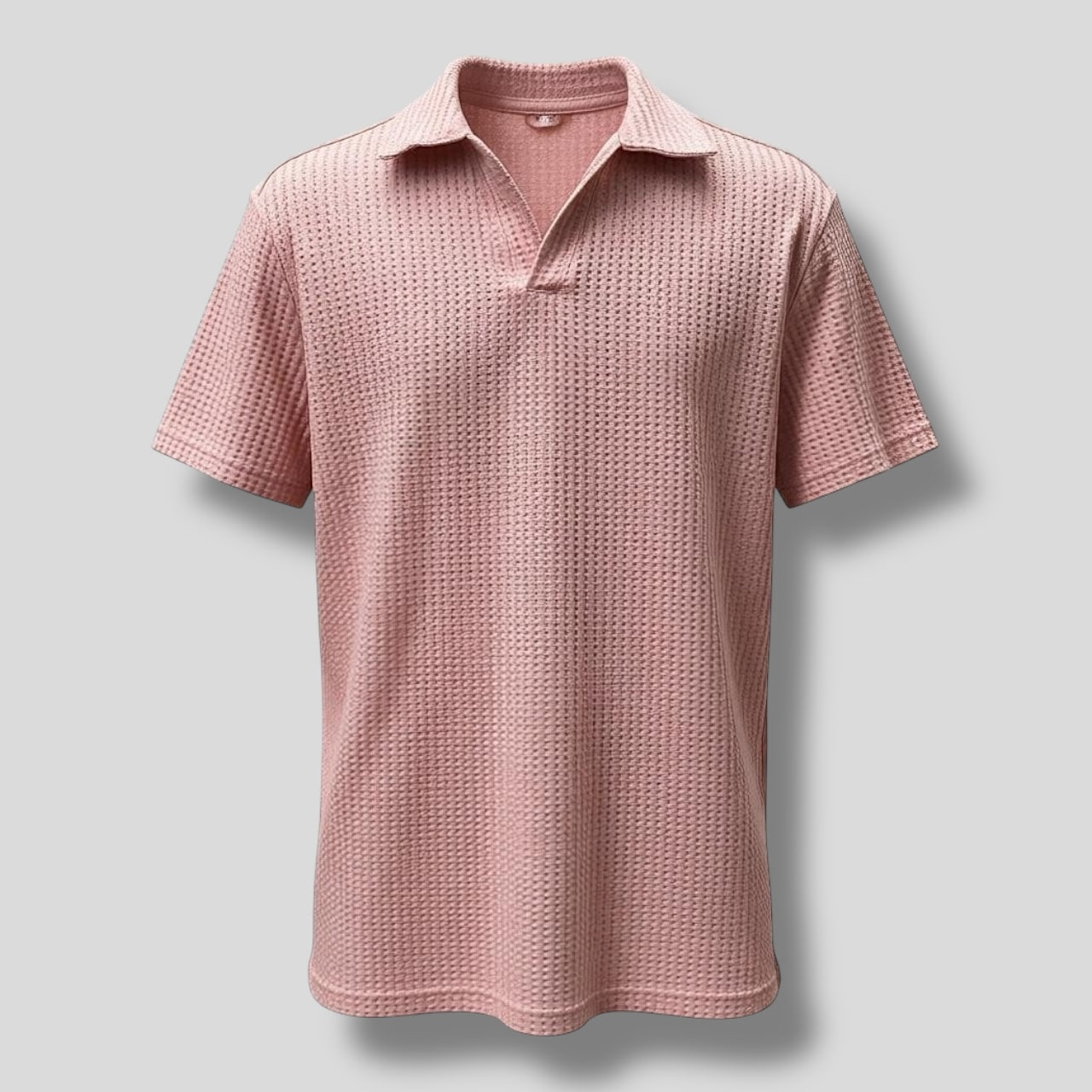 Waffle Knit Polo Pink Hiding Bella