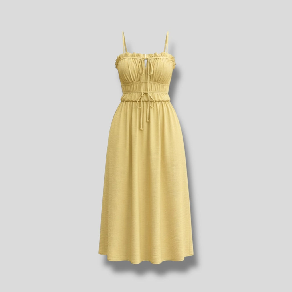 Ruffle Dress Yellow Hiding Bella