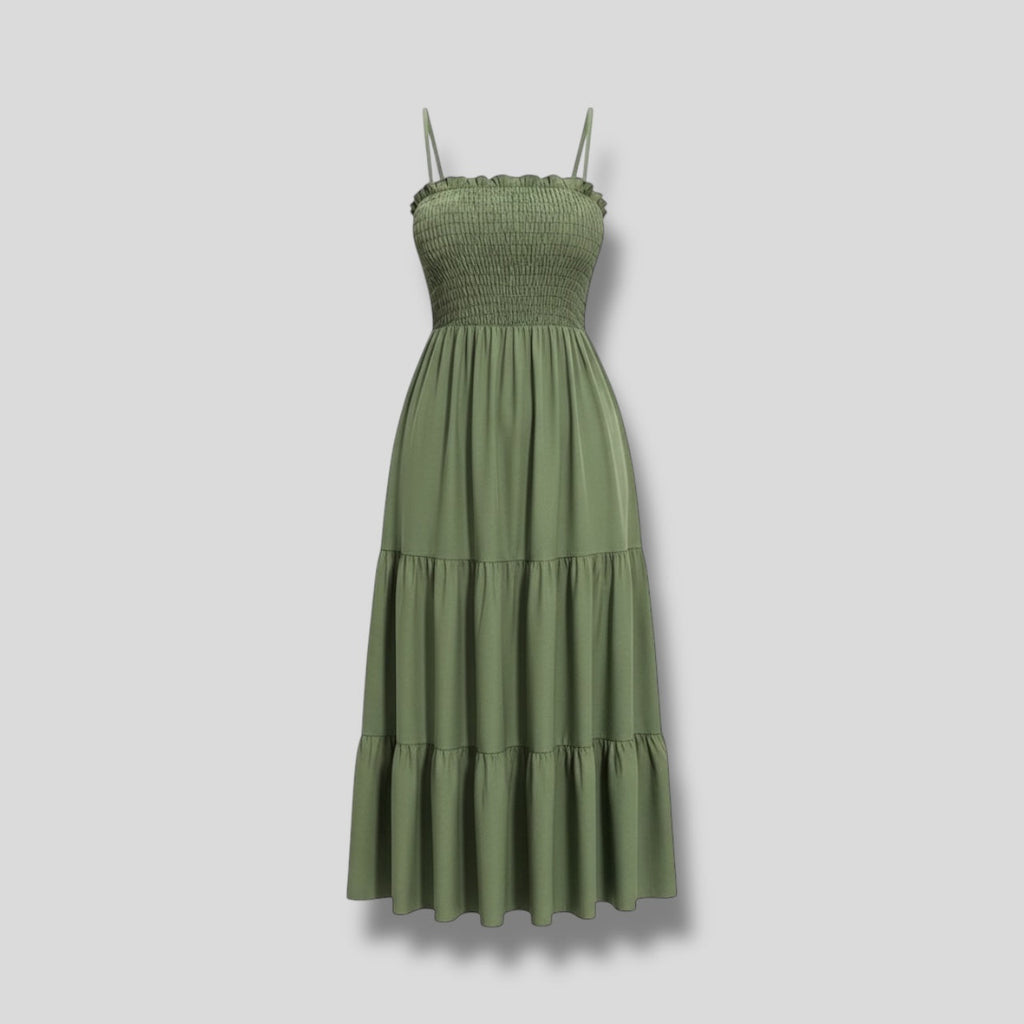 Ruffle Dress Green Hiding Bella