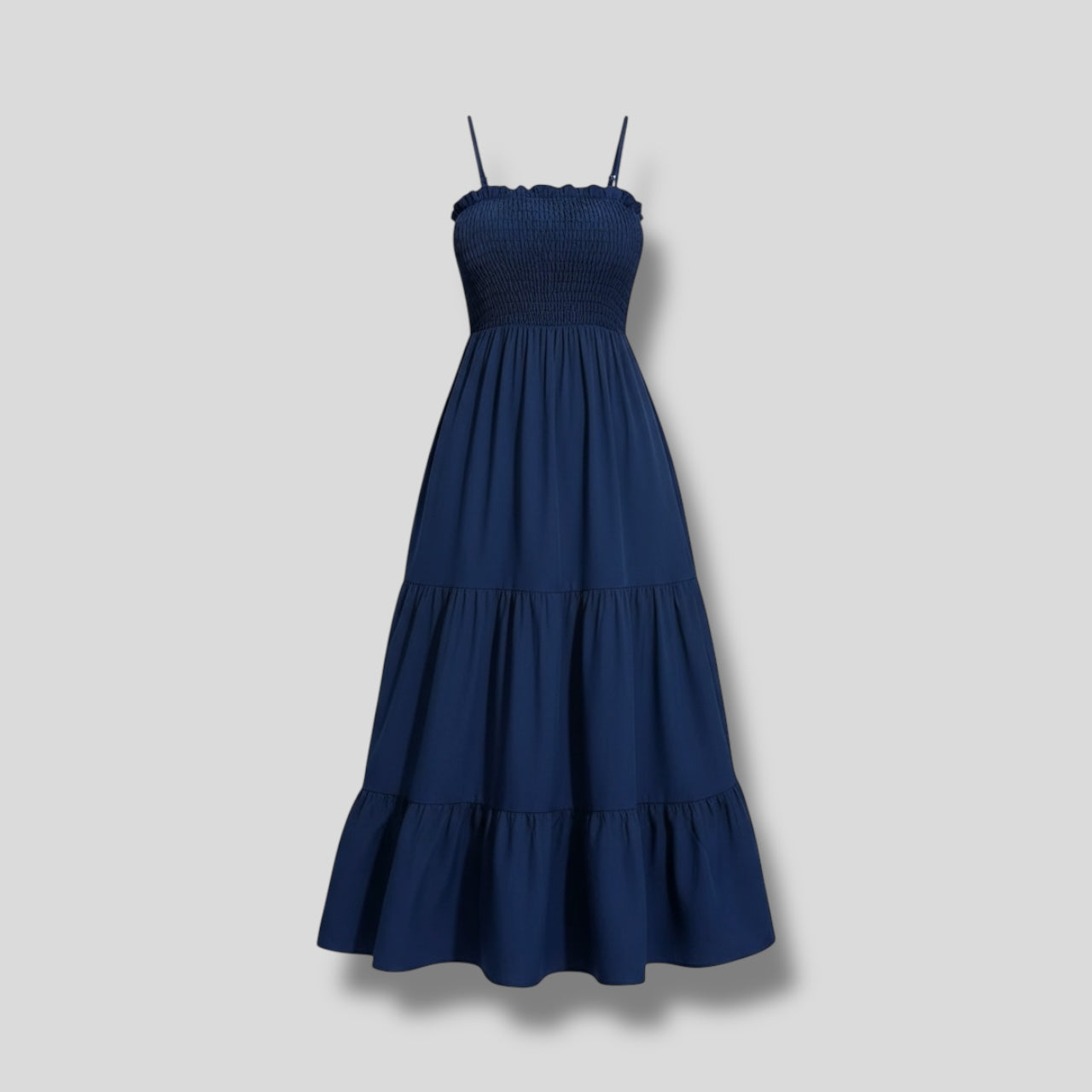 Ruffle Dress Navy Hiding Bella