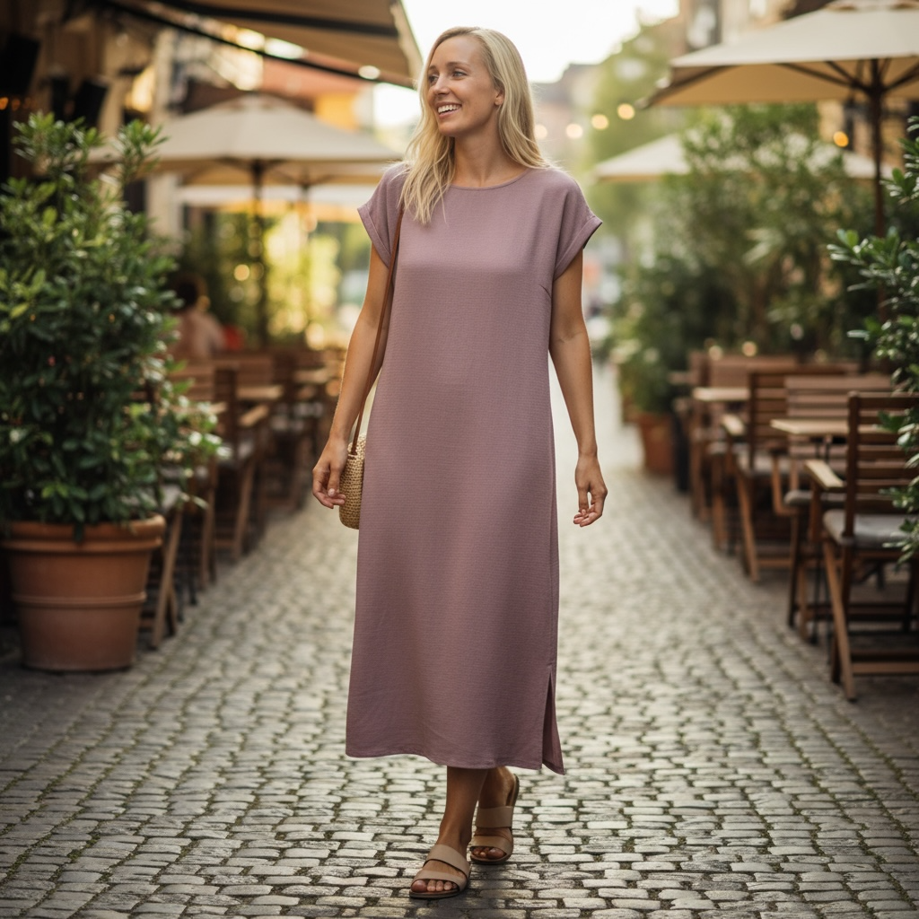 Mauve Pink Maxi Dress Hiding Bella
