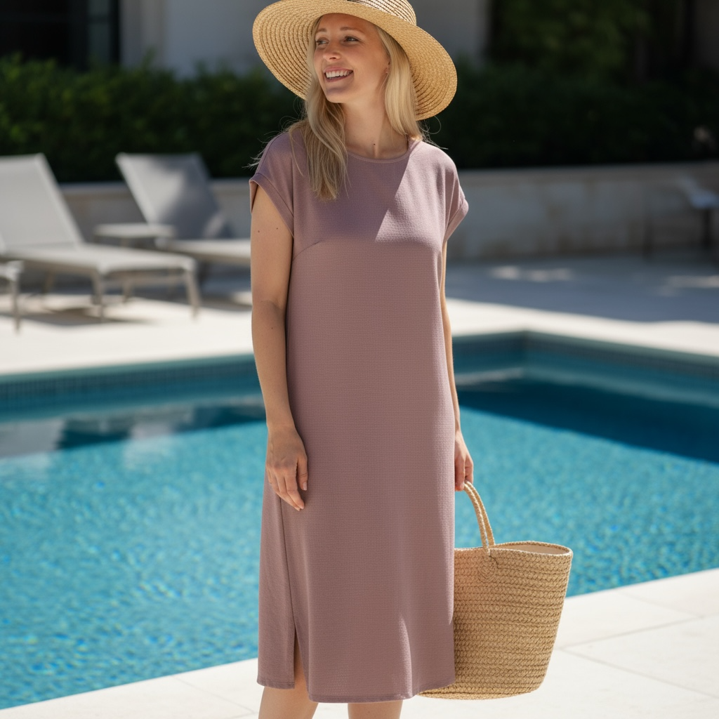 Mauve Pink Maxi Dress Hiding Bella