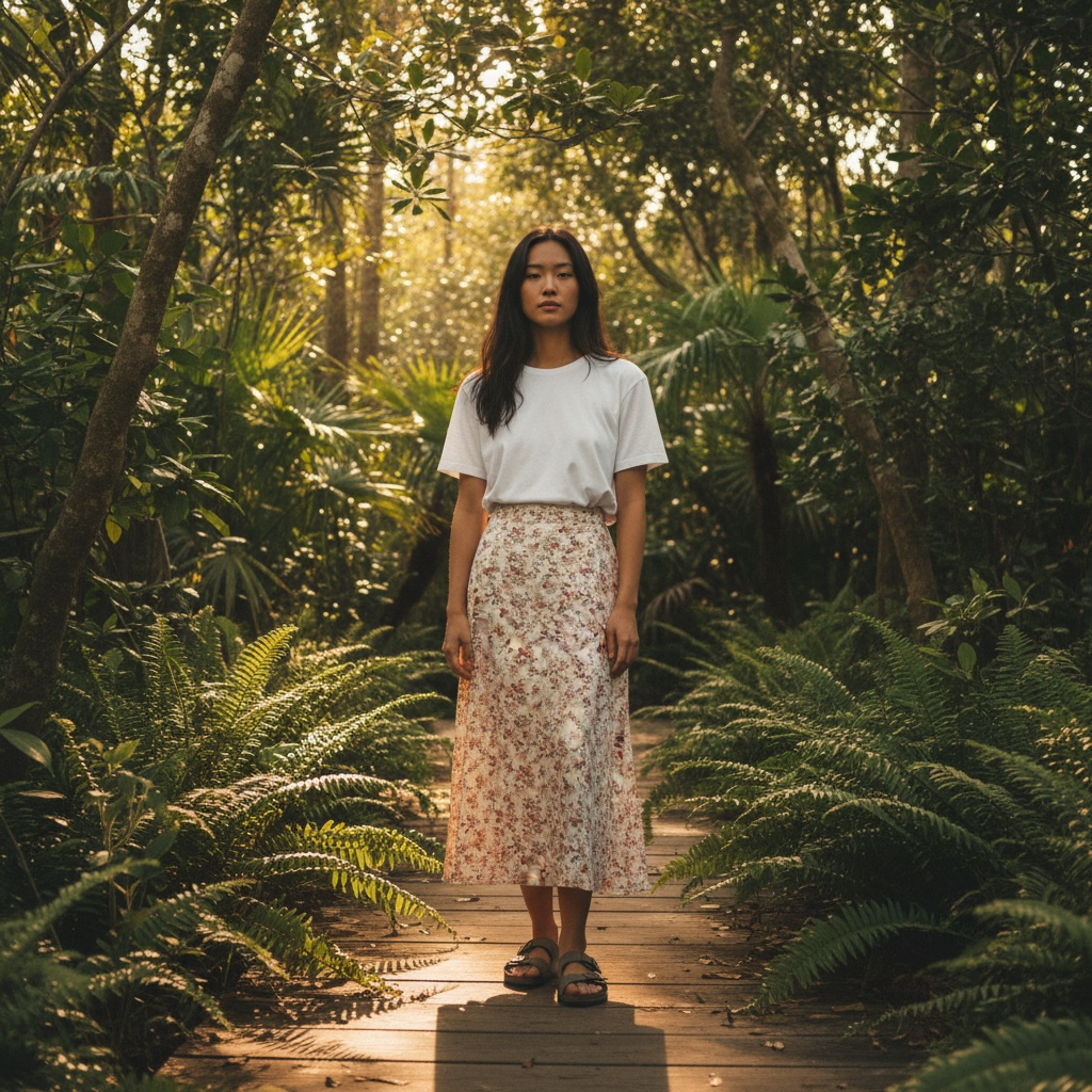 Apricot Floral High Waist Maxi Skirt Hiding Bella