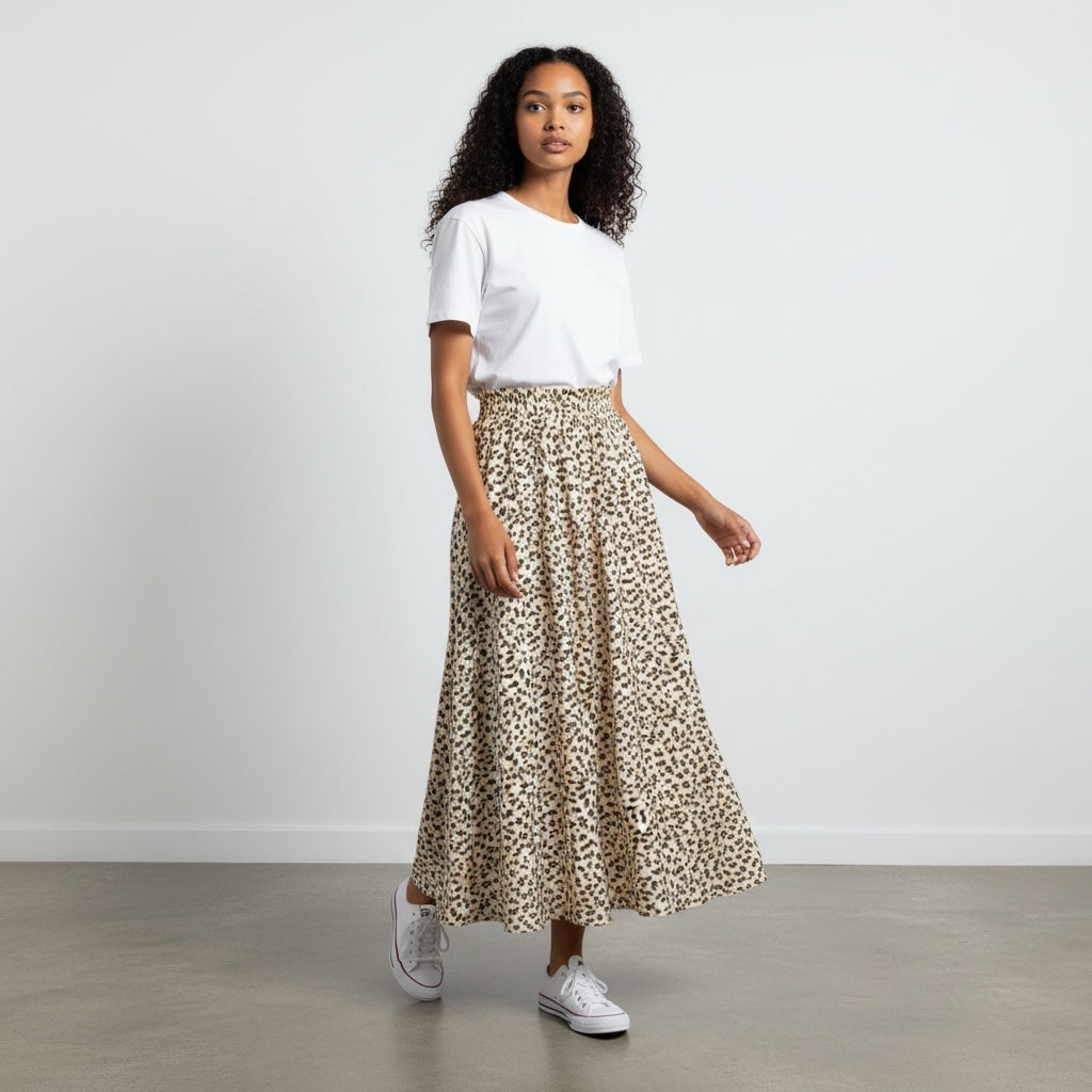 Blush Floral Maxi Skirt Hiding Bella