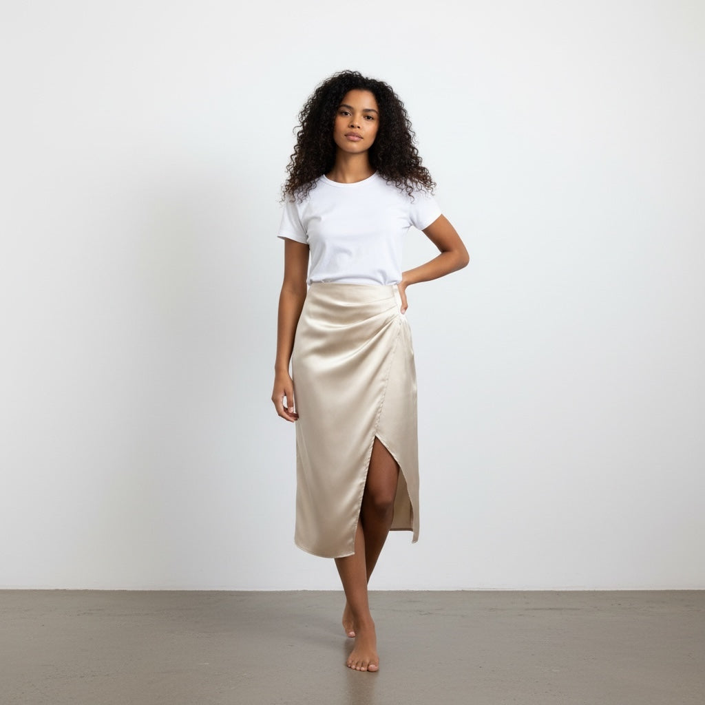 Satin Tulip Skirt Hiding Bella