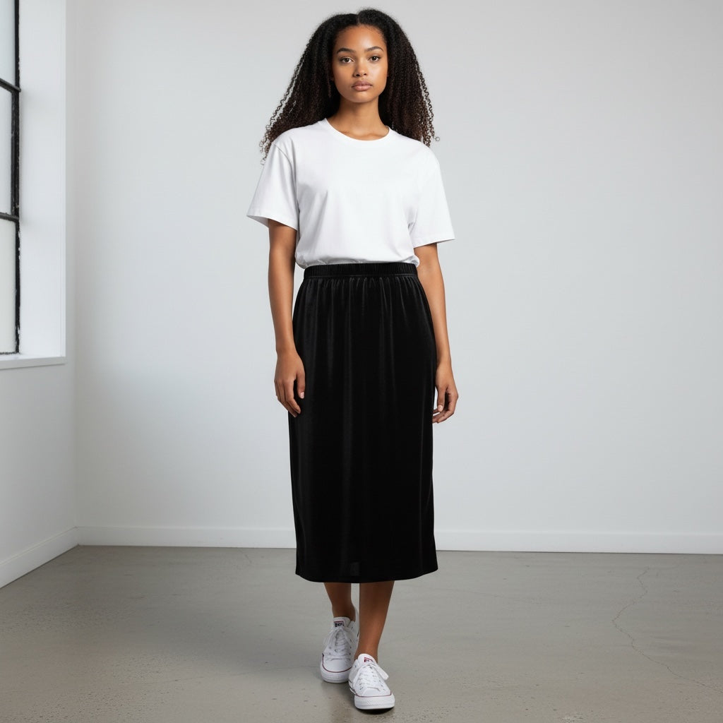 Tube Skirt Velvet Black Hiding Bella