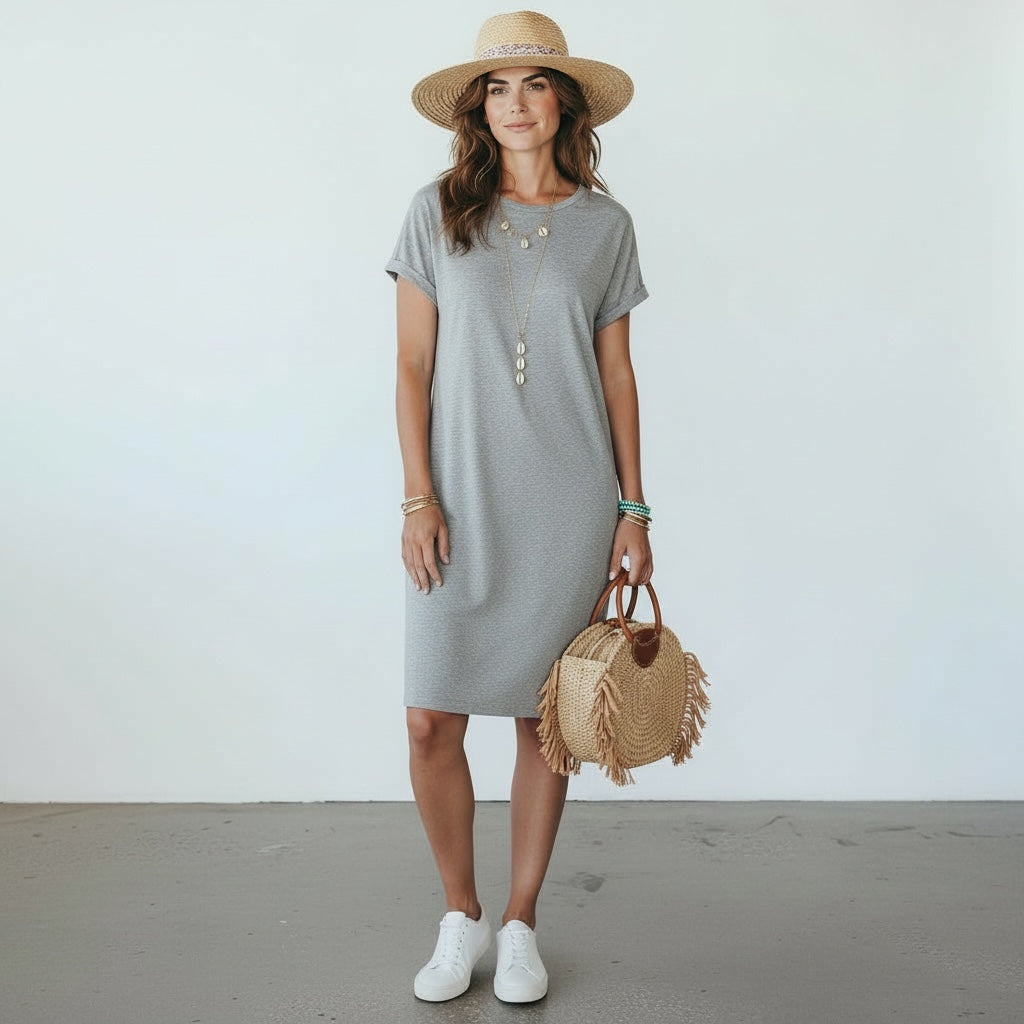 Tee Dress Grey Hiding Bella