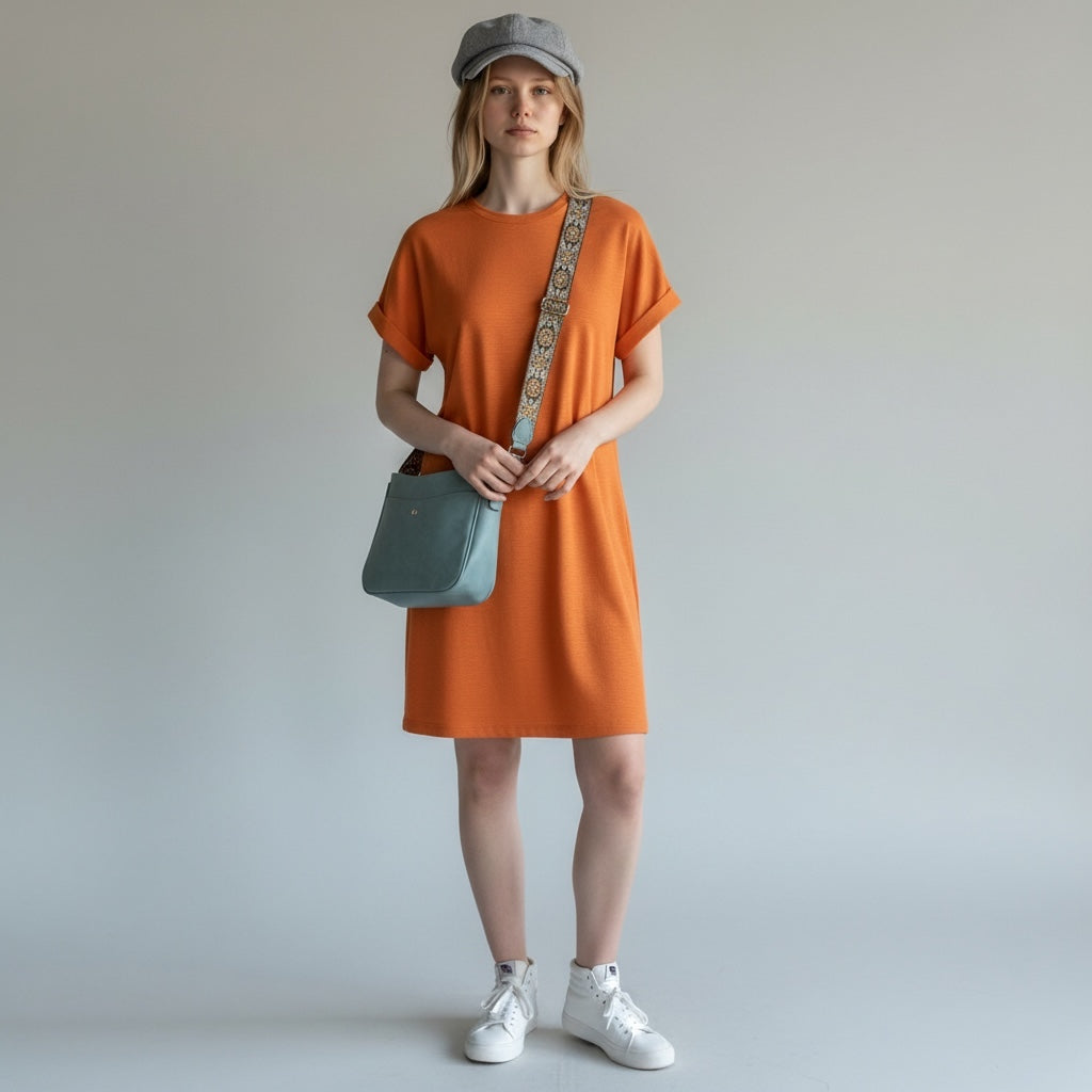 Tee Dress Orange Hiding Bella