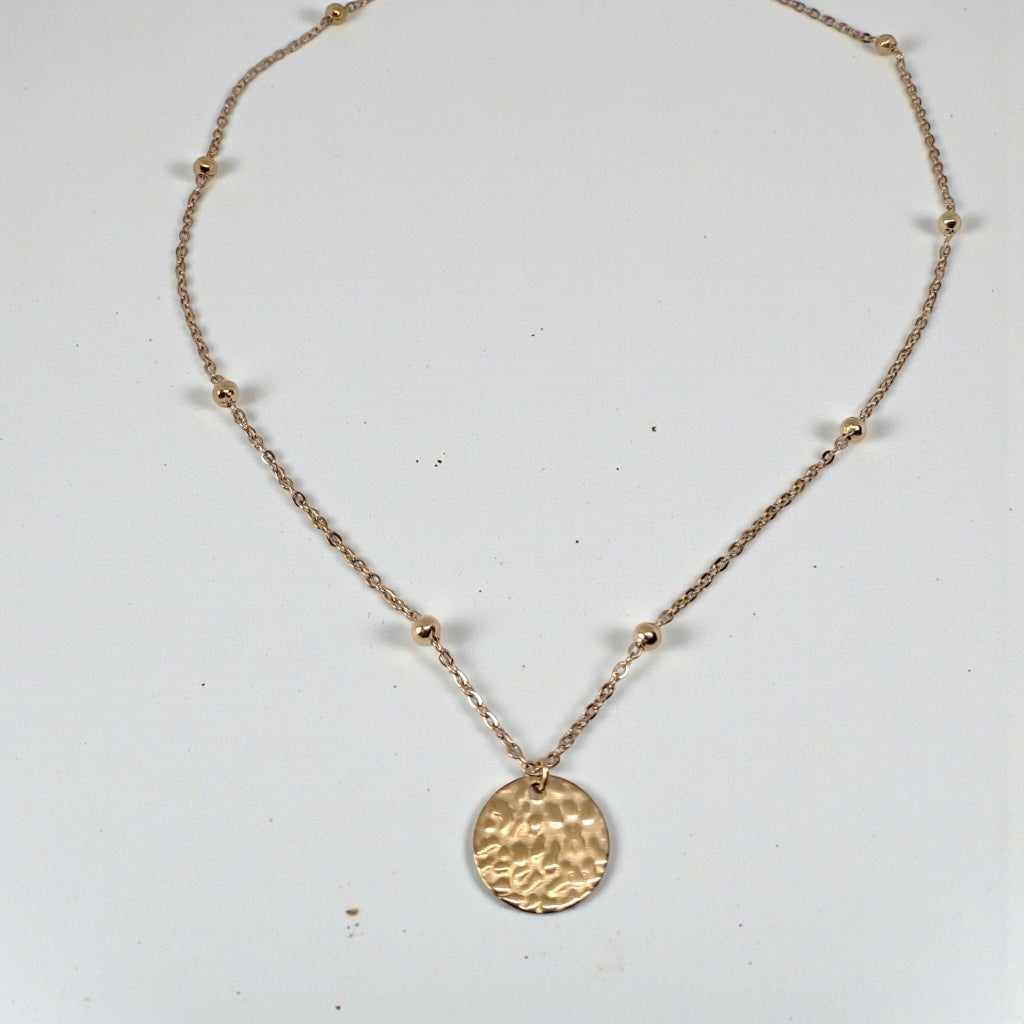 Hammered Coin Pendant Hiding Bella