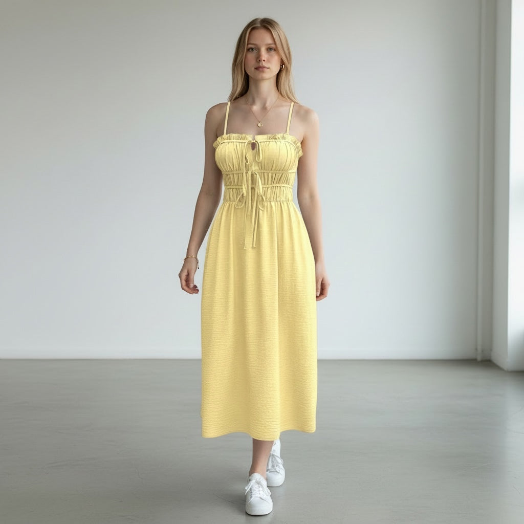Ruffle Dress Yellow Hiding Bella