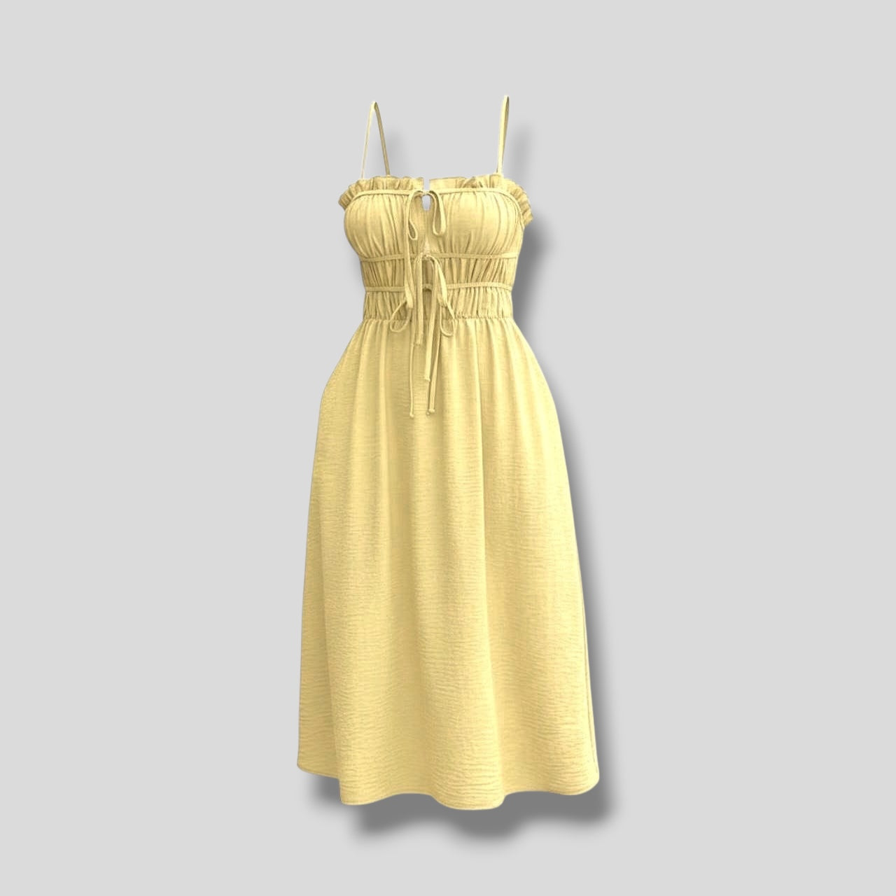 Ruffle Dress Yellow Hiding Bella