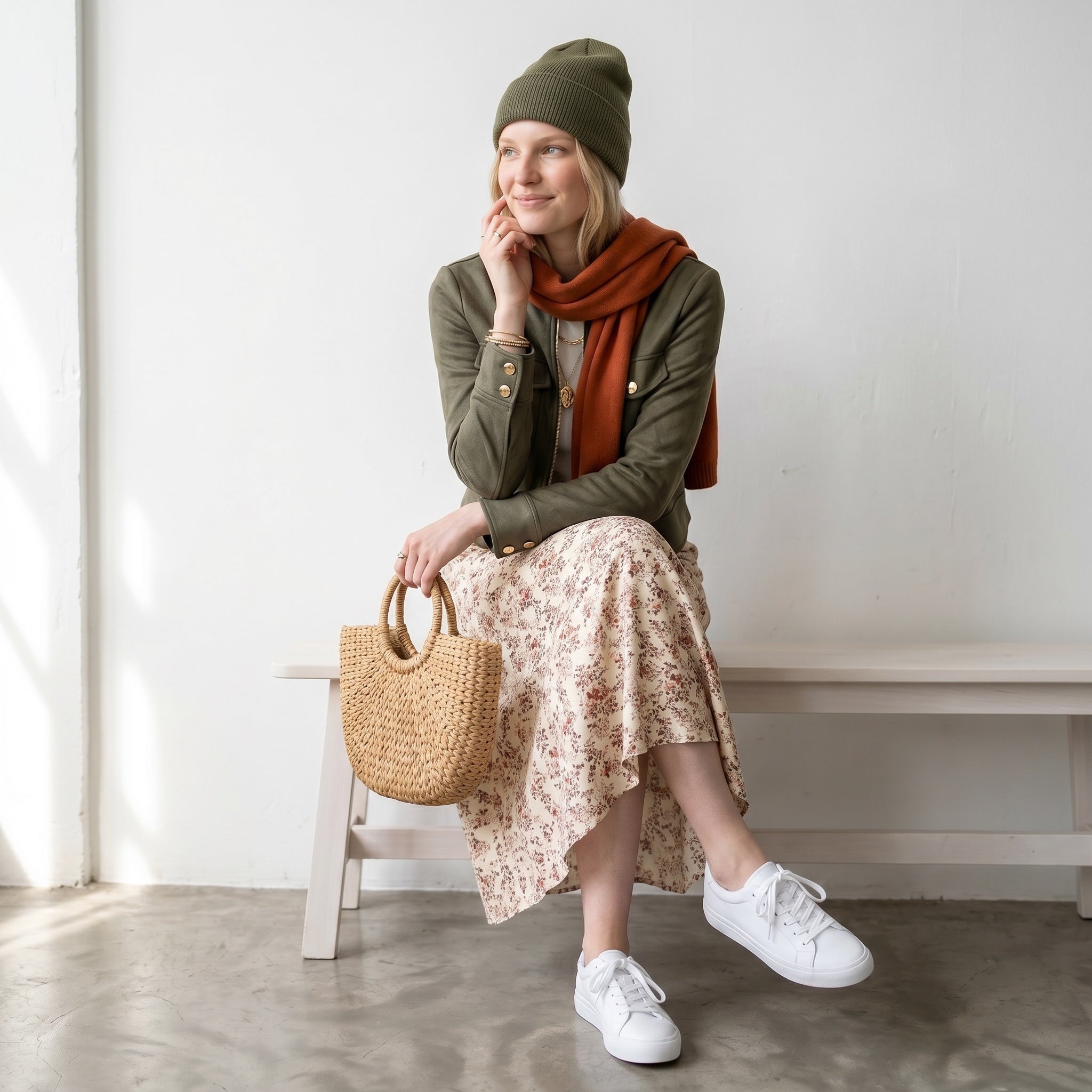 Military Jacket Olive Suede